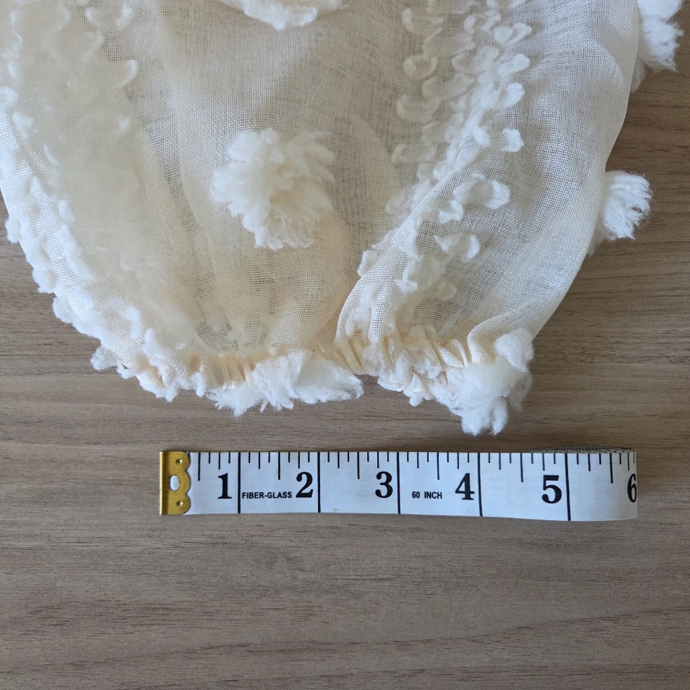 Calypso St Barth Cream Textured Sheer Tassel Tie Blouse Womens Size Medium - Picture 6 of 8